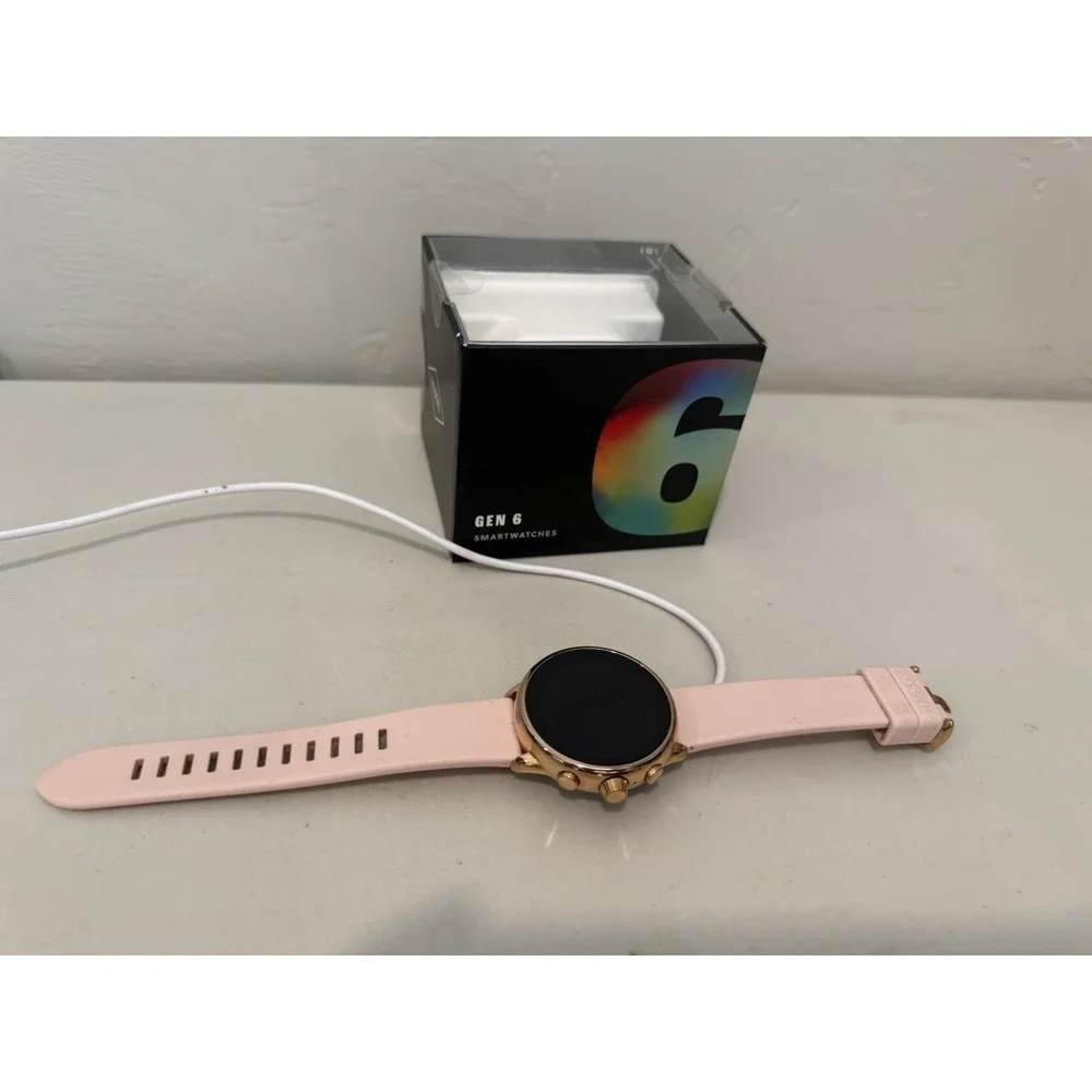 Fossil Gen 6 Smartwatch FTW4071 Rose Gold Pink 42mm Women Wear OS GPS Excellent